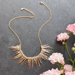 NWT Joya 18k Gold-Plate Mixed Metal Soleil Statement Necklace